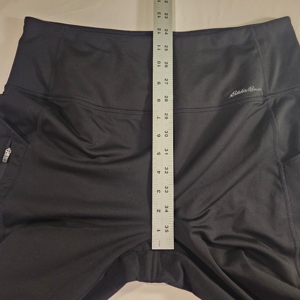 Eddie Bauer‎ Women's Fleece Lined Legging Size L High Waist Black Pockets - Picture 8 of 9